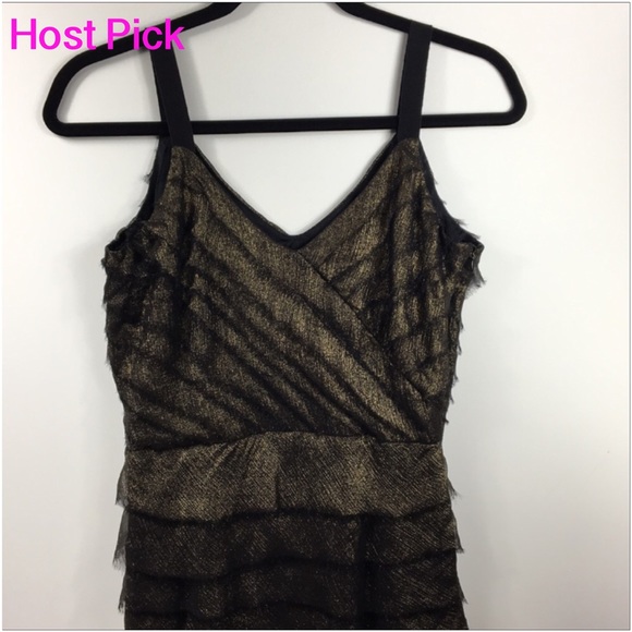 HP Walter»Fringe iridescent gold dress EUC - Picture 3 of 6